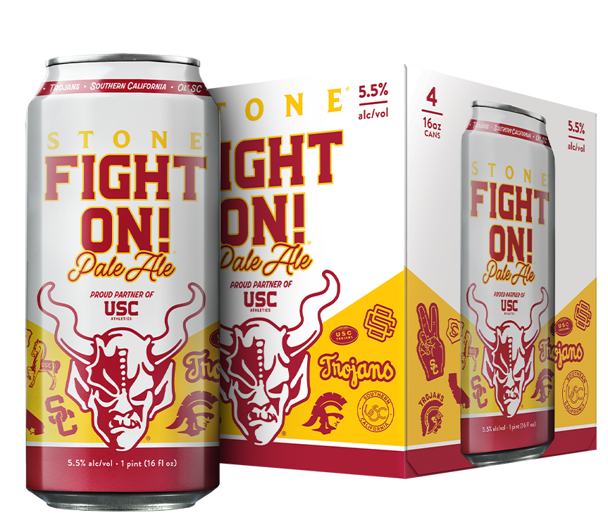 Stone Fight On Pale Ale can and four-pack