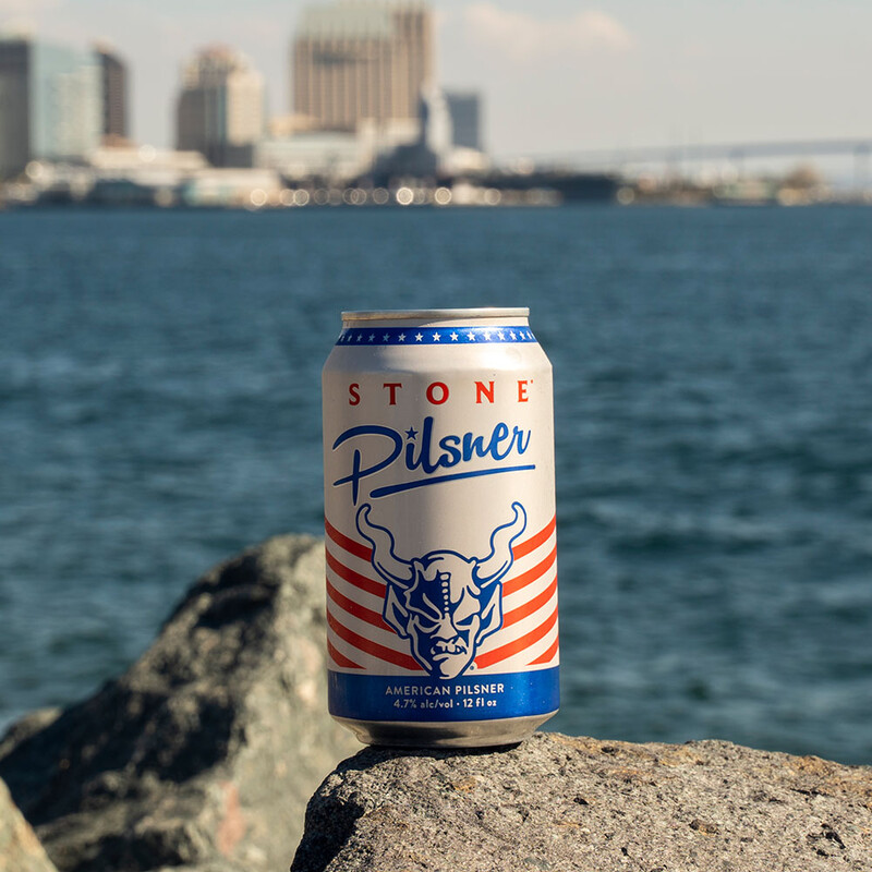 stone pilsner can on the harbor